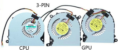 Ventilateur de CPU+GPU 3-broches pour Clevo DFS501105FR0T FG5B DFS541105FC0T FG80 DFS541105FC0T FG7Y