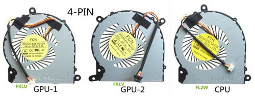 Ventilateur de CPU+GPU 4-broches pour Clevo Pa71es-g